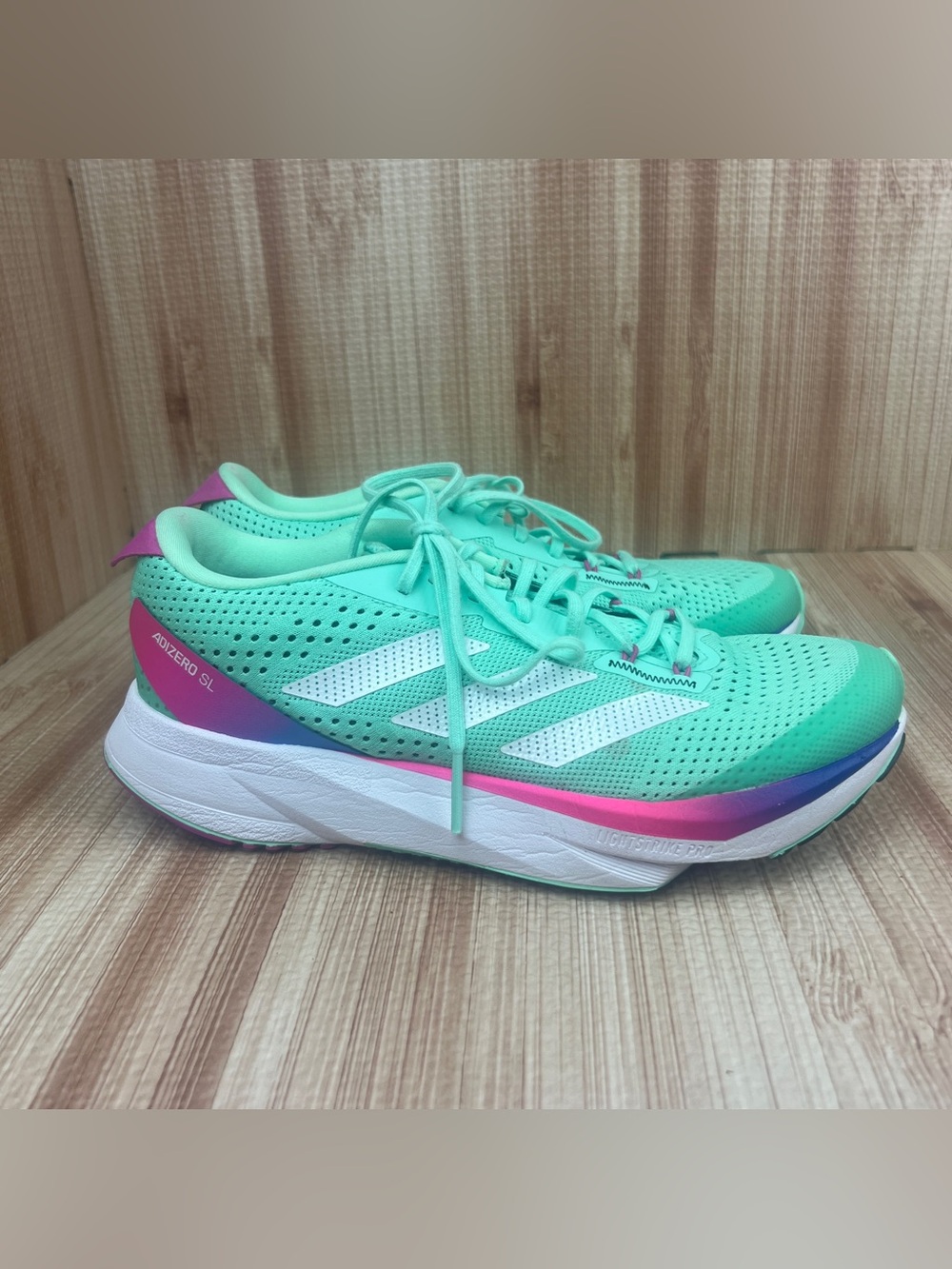 Adidas Adizero SL Pulse Mint Lucid Fuschia Womens Size 7 Running Shoes Sneakers